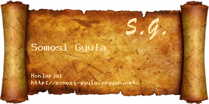 Somosi Gyula névjegykártya
